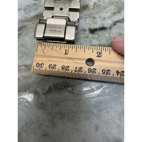 Ferragamo Belt Buckle Silver Tone Fits Belt Width 1”+ Made In Italy - Picture 9 of 9